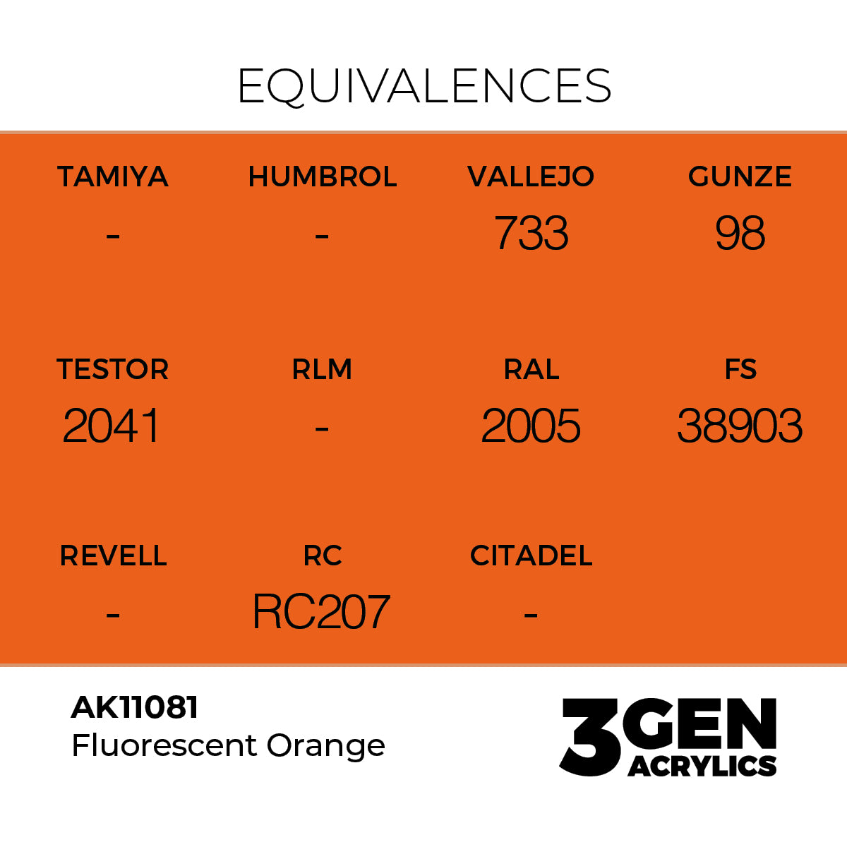 AK 3rd Gen - AK11081 - Fluorescent Orange