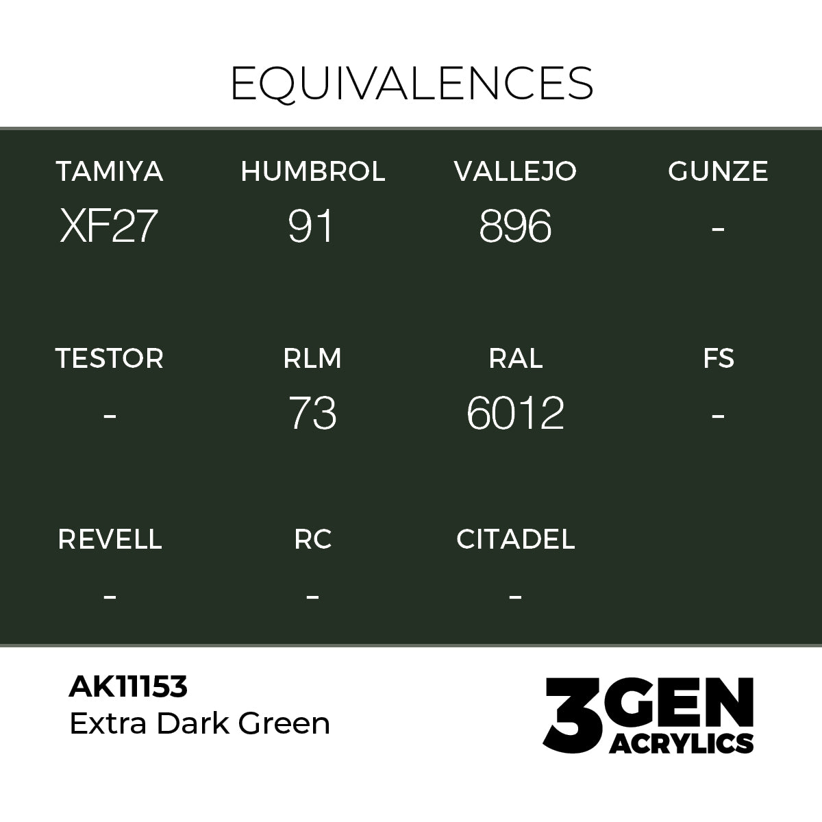 AK 3rd Gen - AK11153 - Extra Dark Green