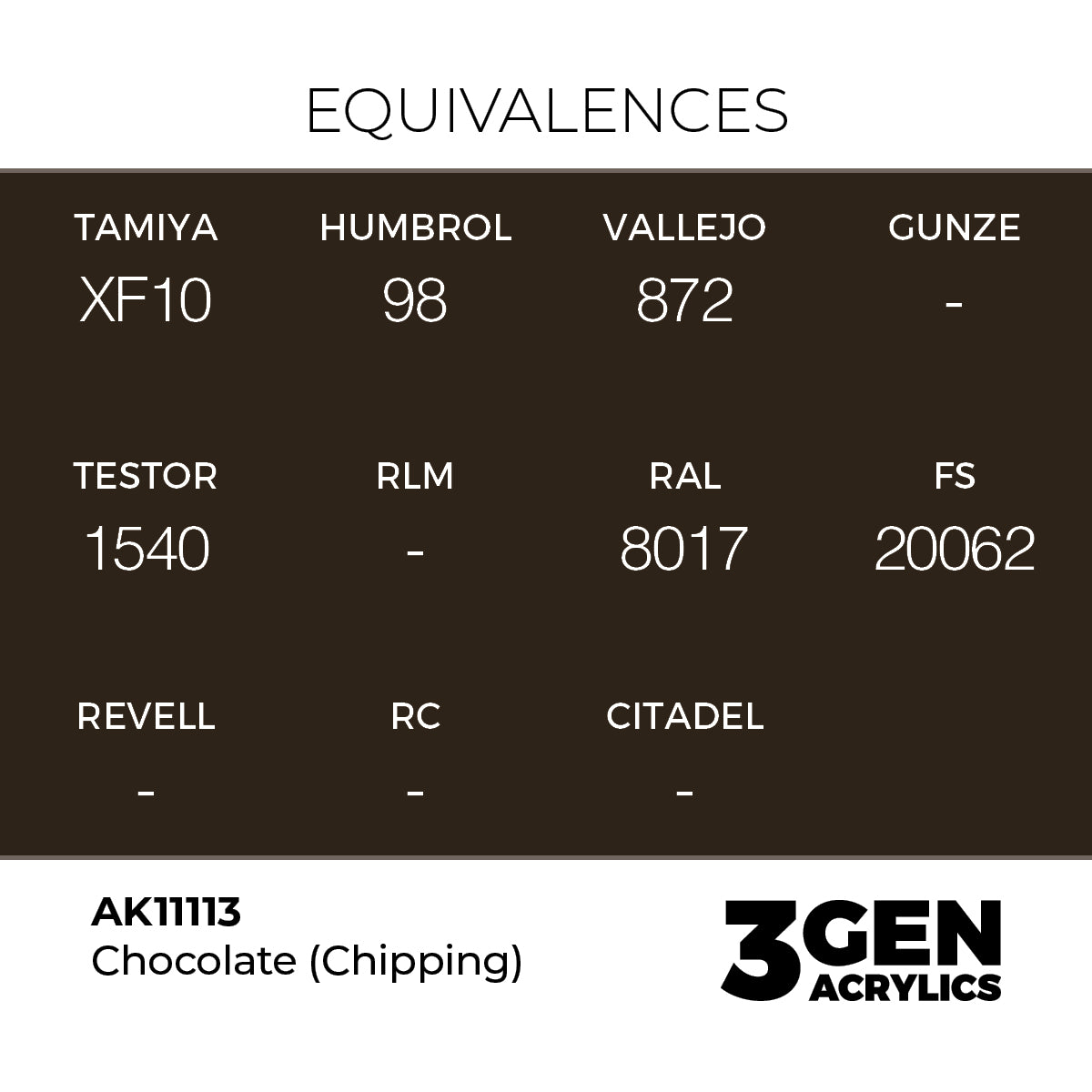 AK 3rd Gen - AK11113 - Chocolate (Chipping)