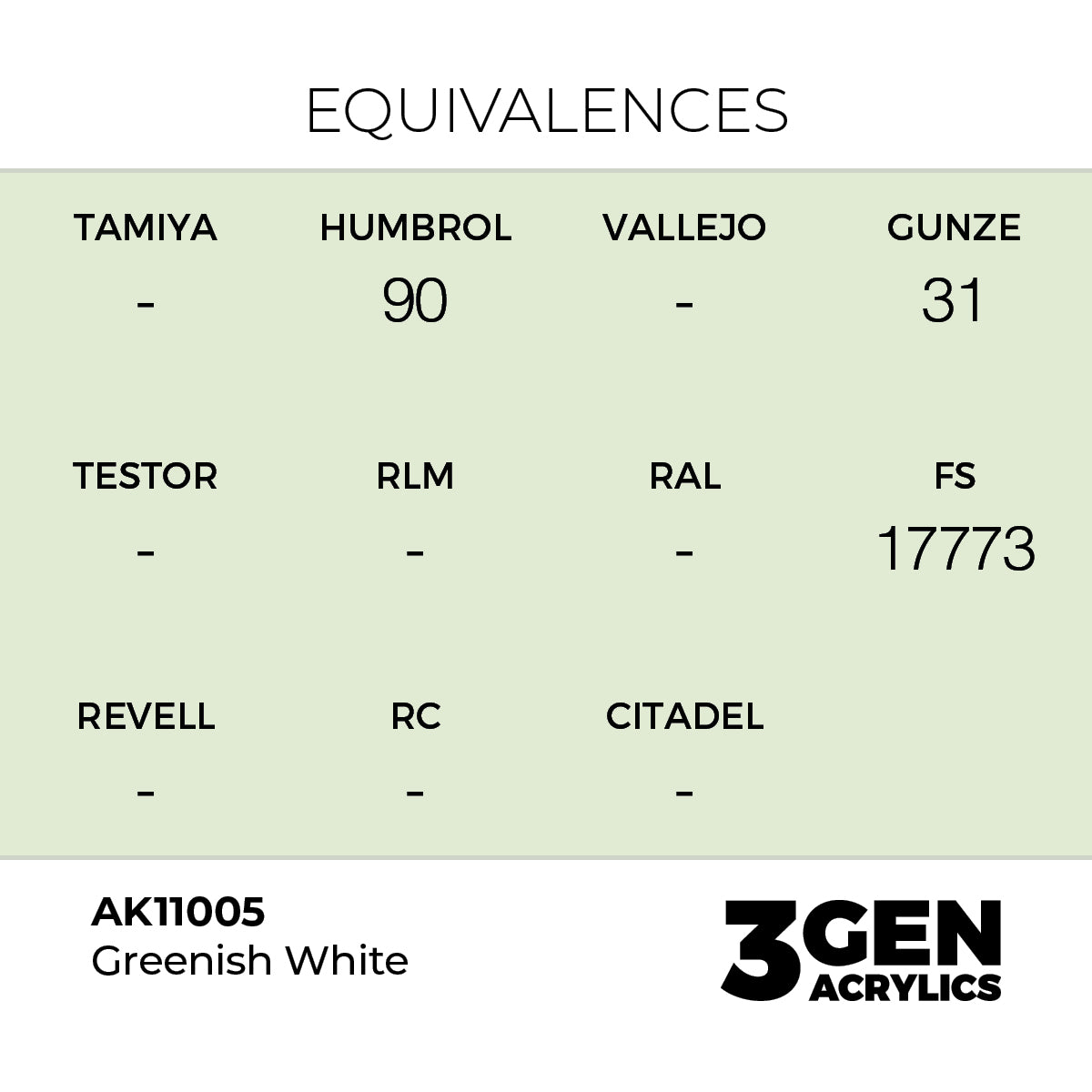 AK 3rd Gen - AK11005 - Greenish White
