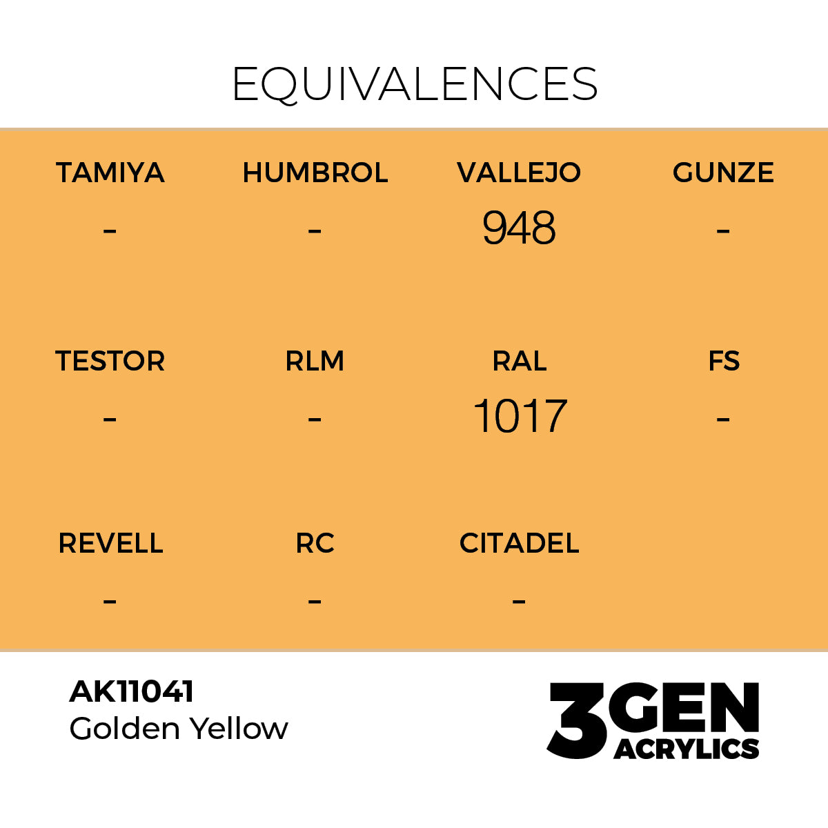 AK 3rd Gen - AK11041 - Golden Yellow