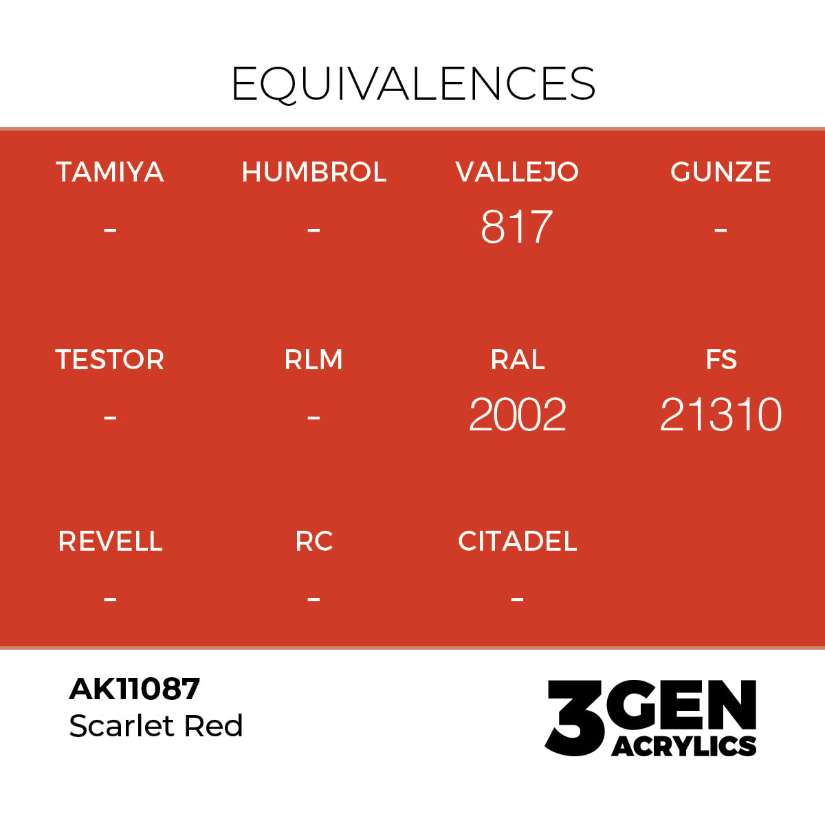 AK 3rd Gen - AK11087 - Scarlet Red