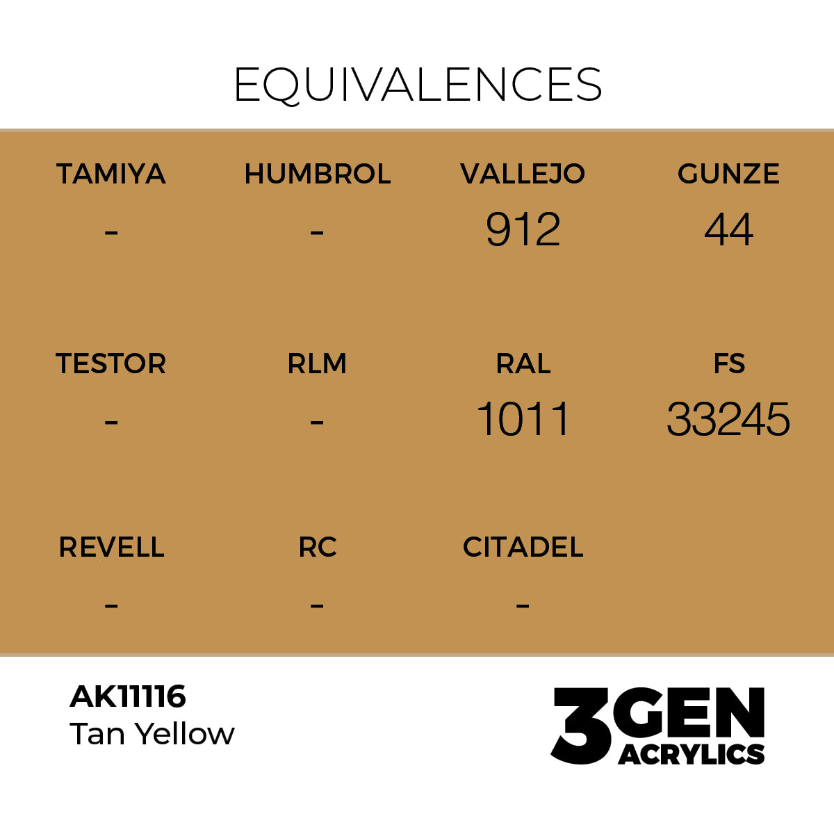 AK 3rd Gen - AK11116 - Tan Yellow